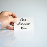 The winner is text concept isolated over white background